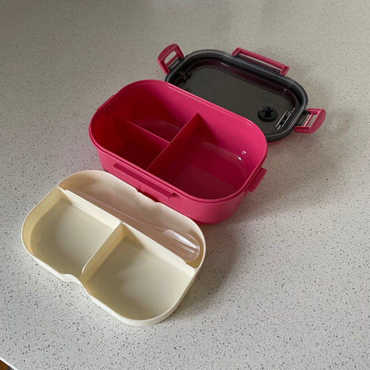 boite bento capacité deux étages rose