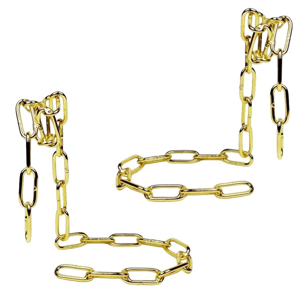 porte bouteille vin chaîne dorée deux fois