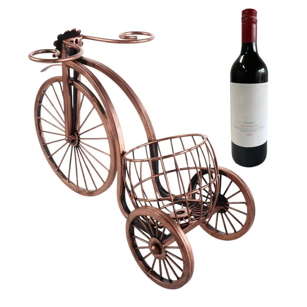 porte bouteille vin tricycle exclusif avec support à verres